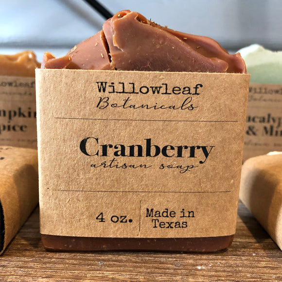 Cranberry Artisan Soap - Willowleaf Botanicals - 4 oz bar