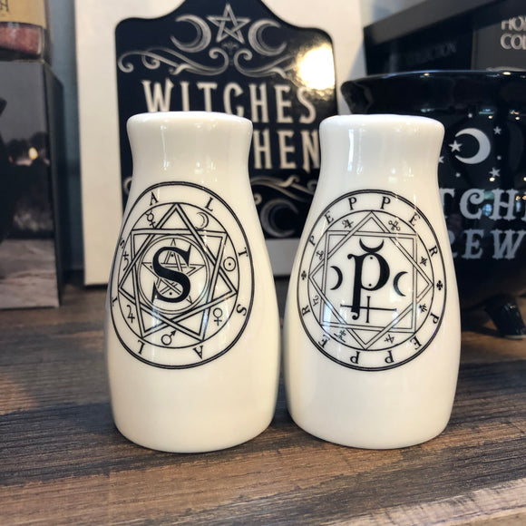 Magick Symbols Salt & Pepper Shaker Set