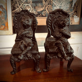 Victorian Cat Bookends - Kitties Sitting Pretty in Chairs