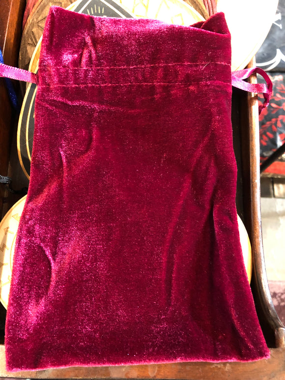 Velvet Pouch - 6” x 9” - Tarot Deck Bag - Burgundy Red