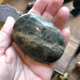 Large Black Moonstone Palm Stone
