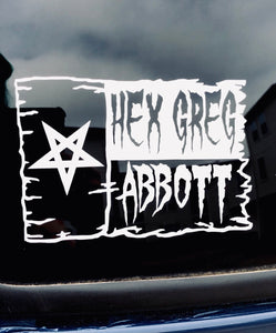 Hex Greg Abbott - Witchy Texas Vinyl Decal - 6”